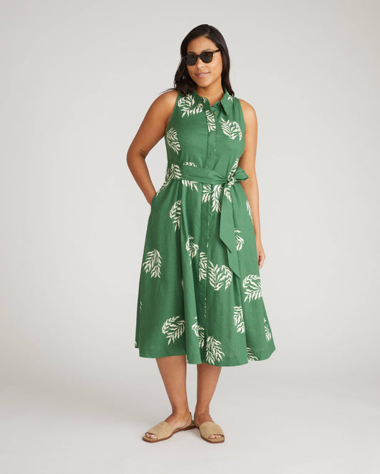 Adelaide Linen Shirtdress in Beachgrass