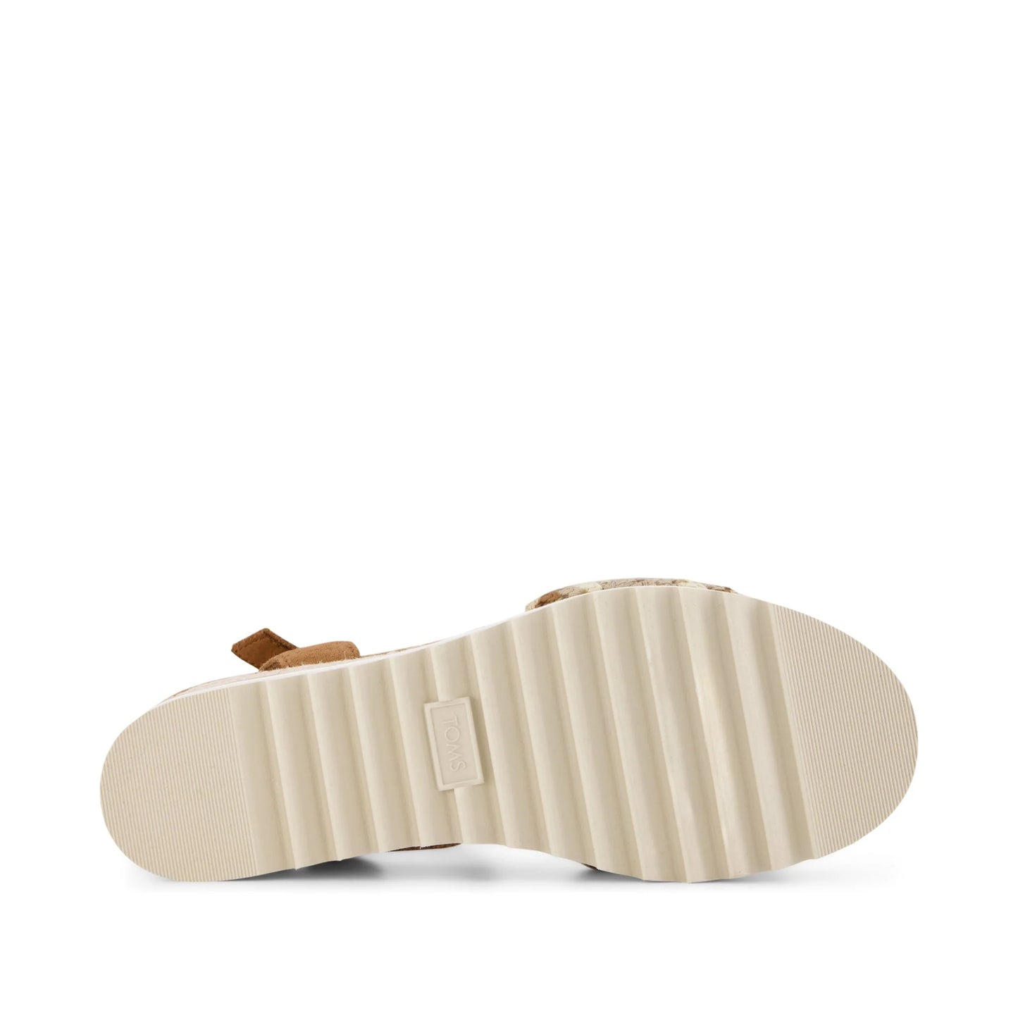 Diana Wedge in Almond Crocheted Suede