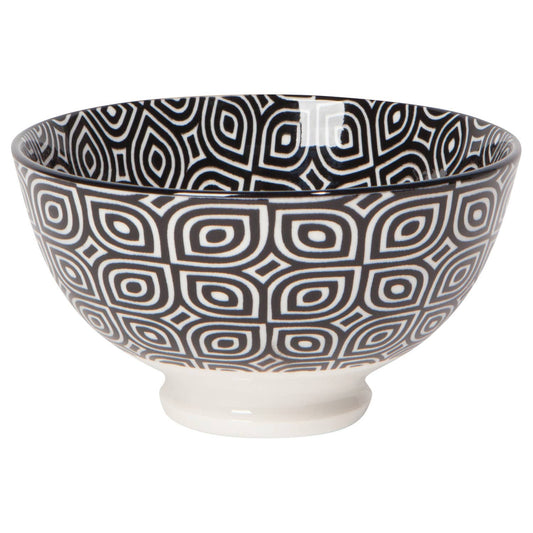 Black Geo Stamped Bowl - 4"