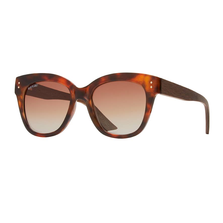 Cora Sunglasses - Brown Tort/Walnut Wood