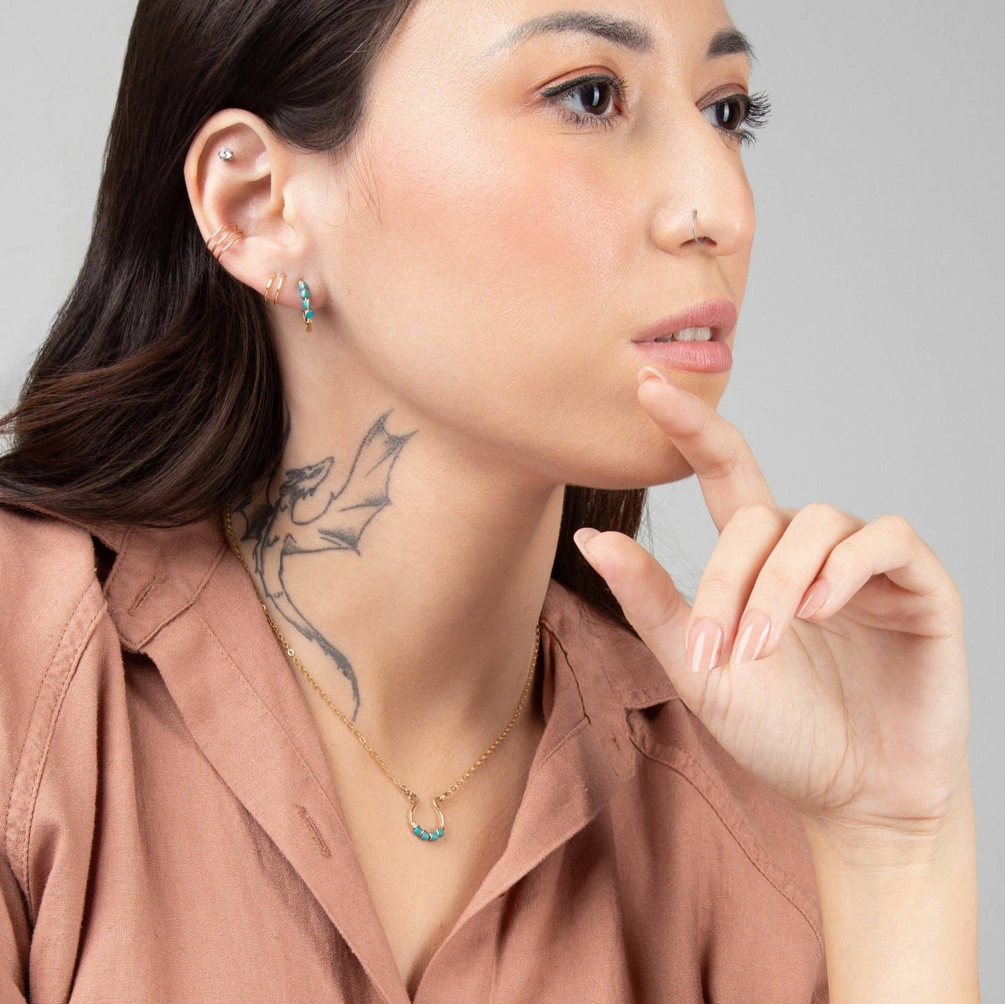 Moab Western Horseshoe Necklace in 14k Gold Filled