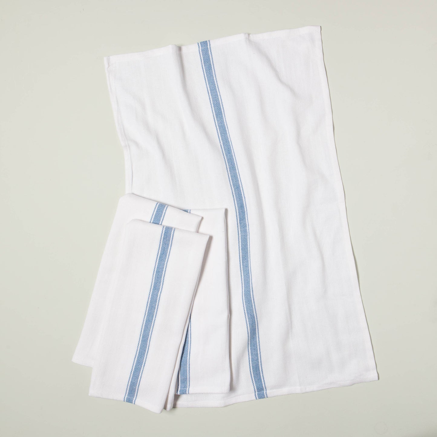 Brooklyn Stripe Delft Blue Dishtowels Set of 4