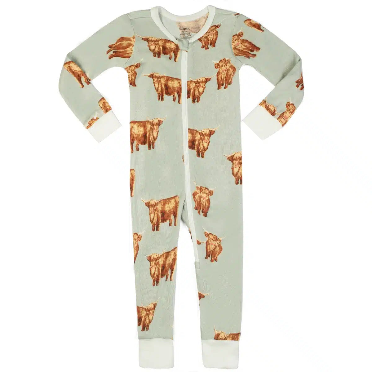 Zipper Pajamas in Highland Cow