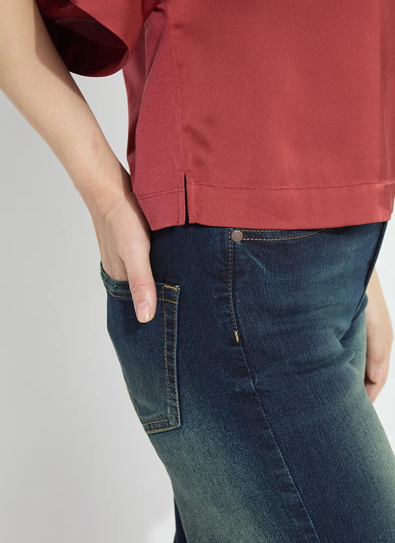 Ginger Mix-Media Dolman Tee in Copper