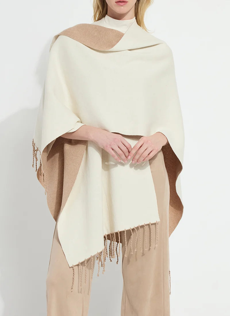 Basilia Double Face Reversible Wrap in Warm Biscuit & Buttercream