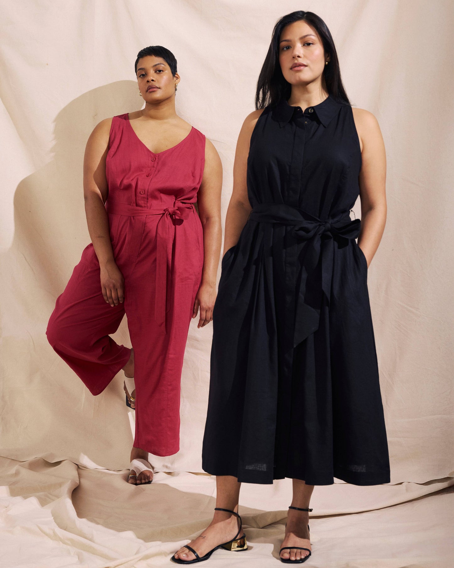 Adelaide Linen Shirtdress in Black