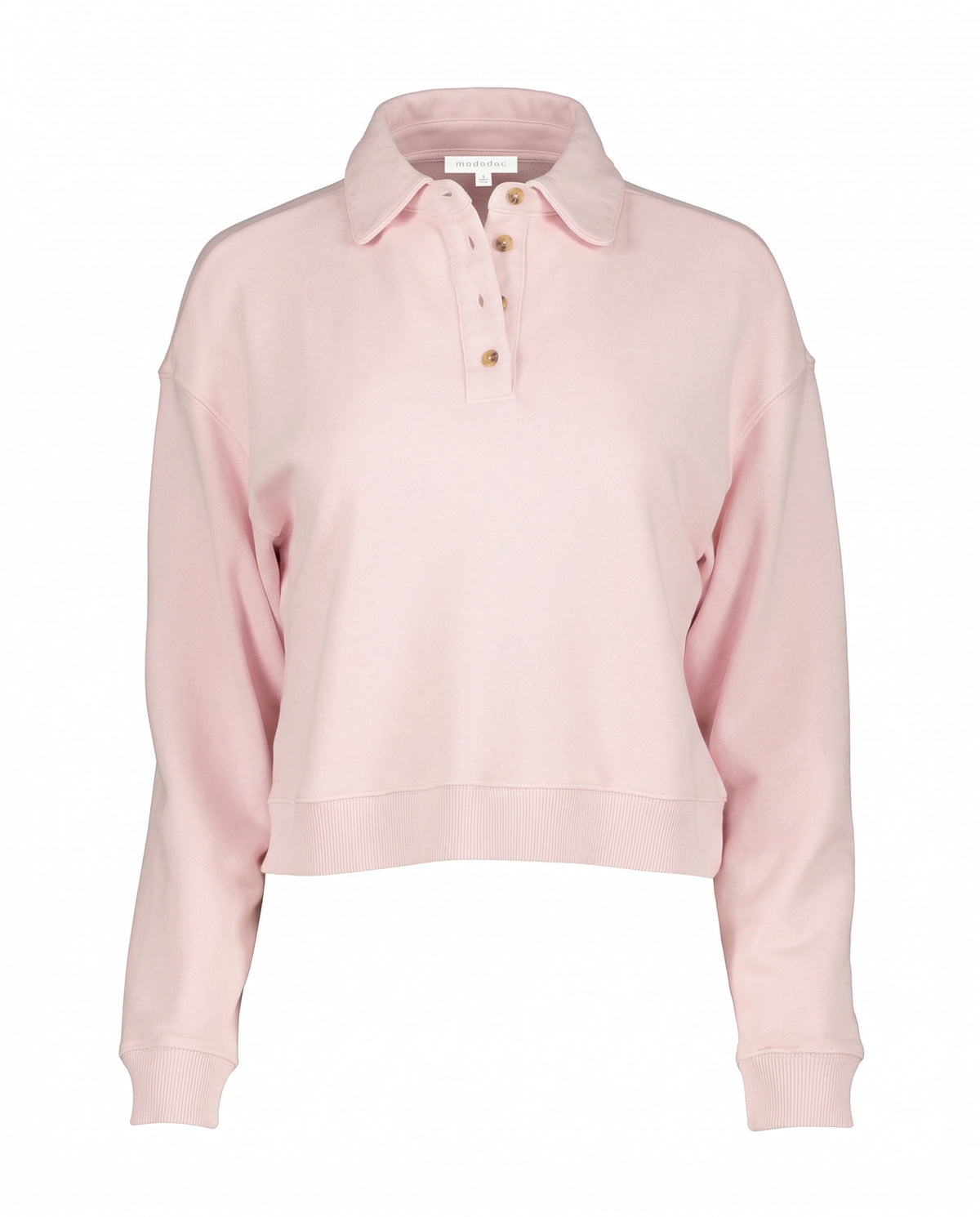 Polo Sweatshirt in Ballet Rose - front view