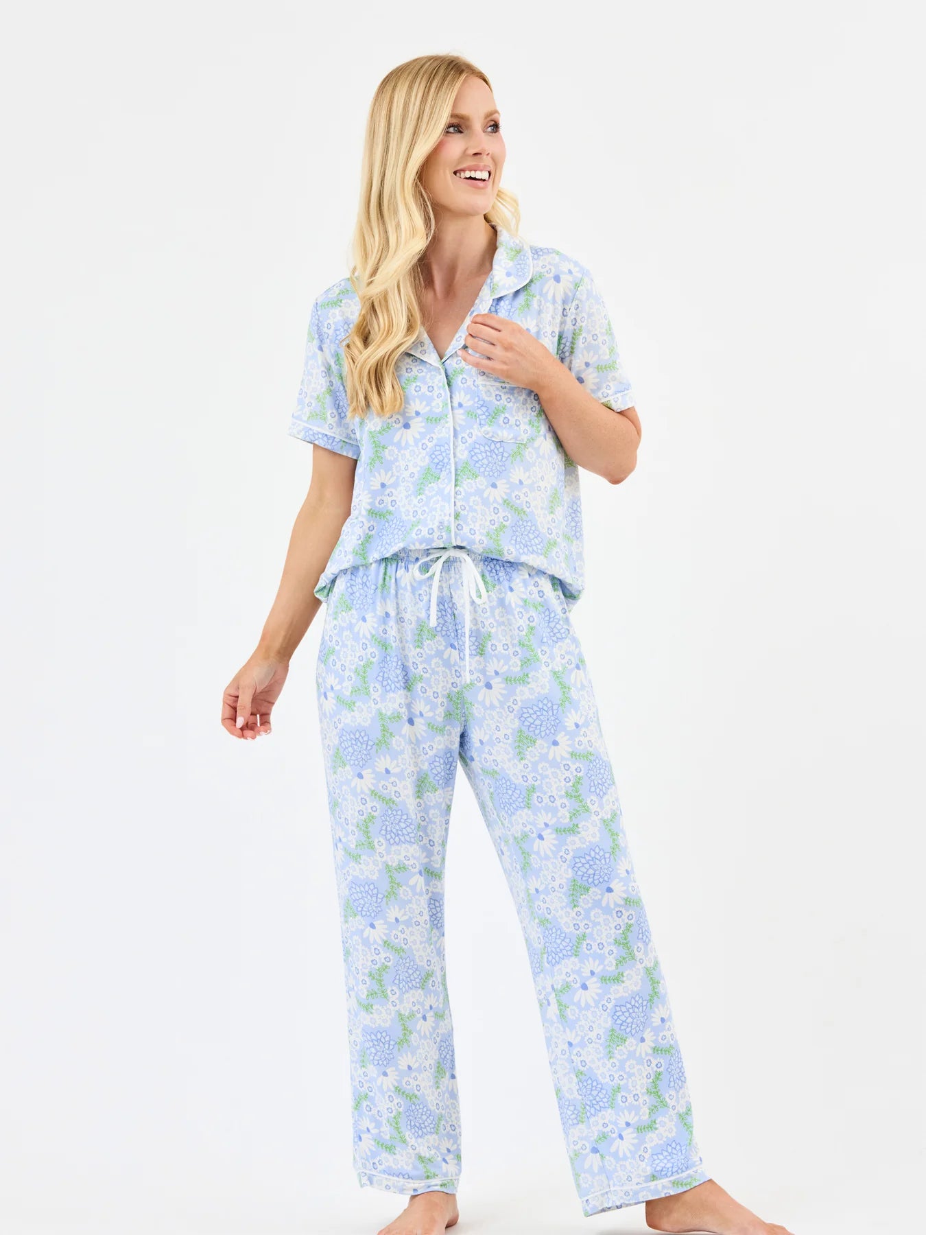 Charlotte Pajama Pant Set in Daisy Chain