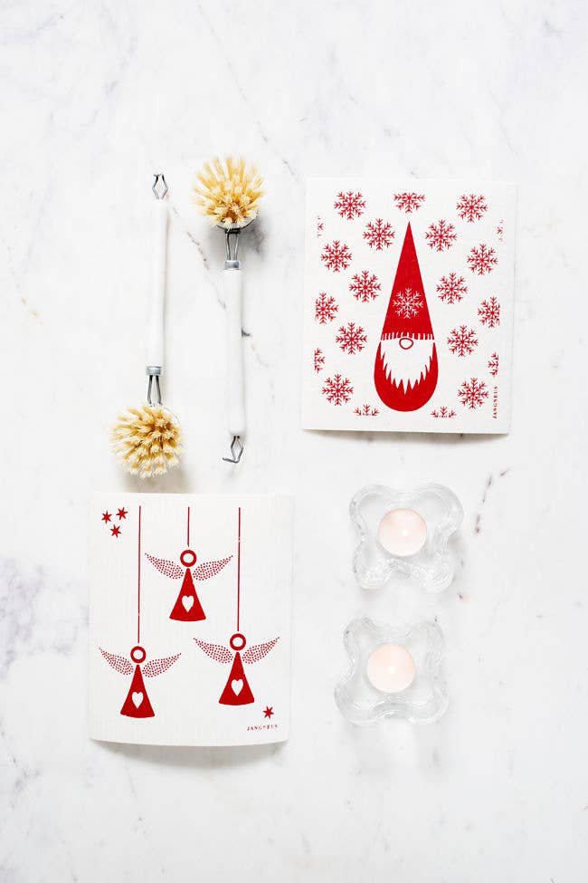 Swedish Dishcloth - Tomte - Red