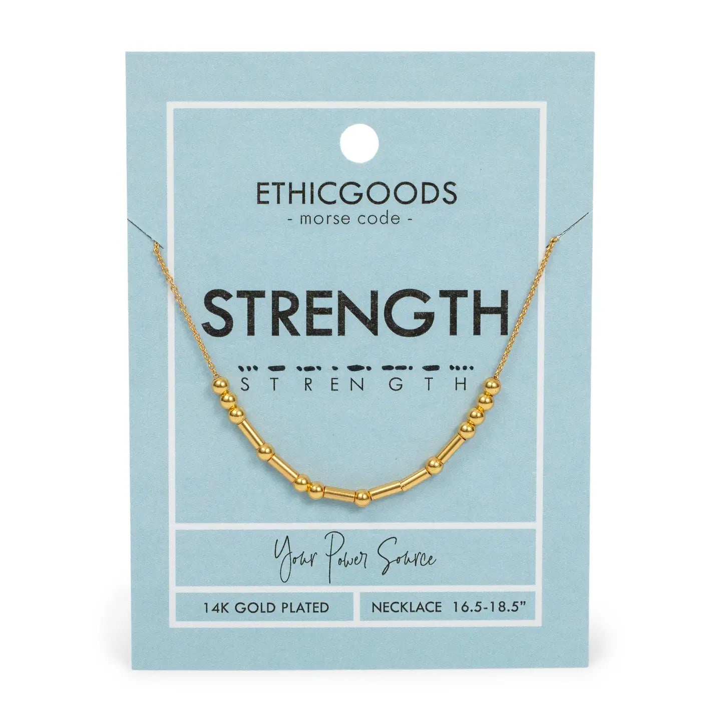 Classic Gold Morse Code Beaded Necklace | Strength