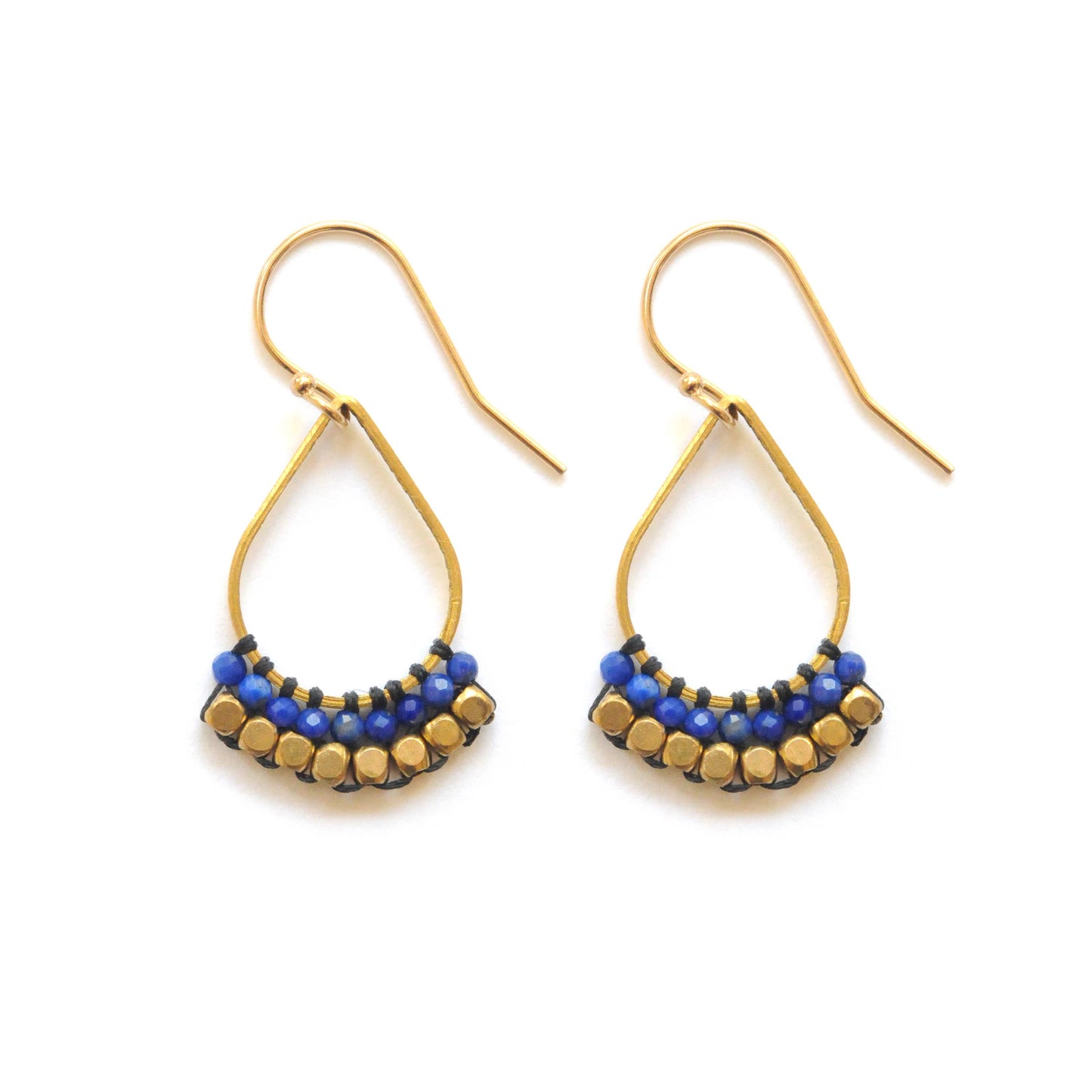 Small Petal Earrings in Lapis