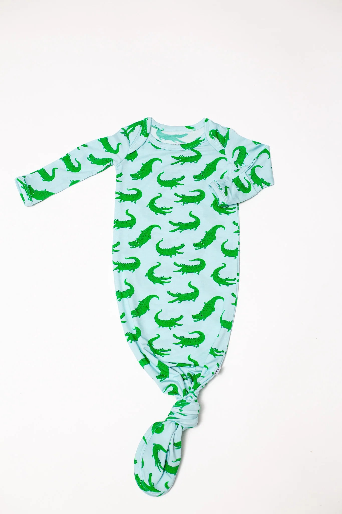 Knotted Gown in Blue Alligators