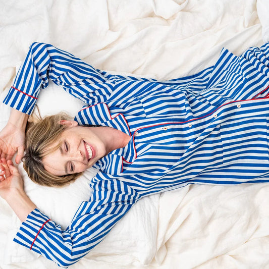 Bonnie Pajama Set in Blue & White