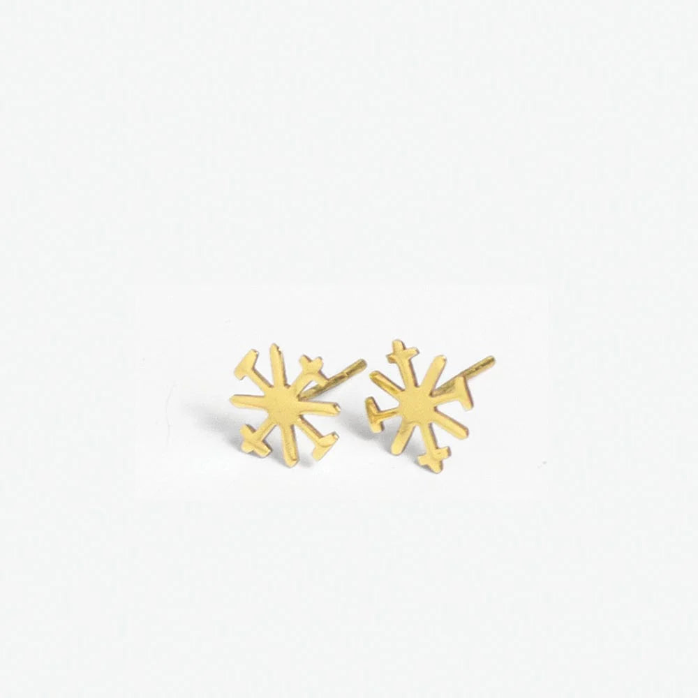 Alice Brass Snowflake Post Earrings