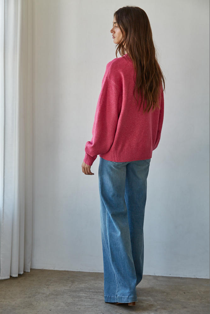 Desiree Pullover Sweater in Deep Pink