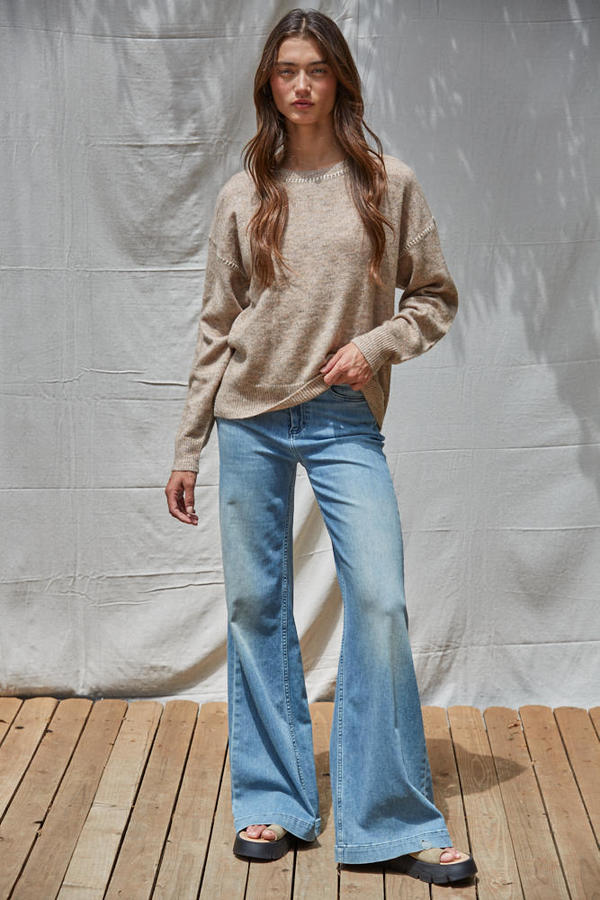 Double Play Sweater in Mocha