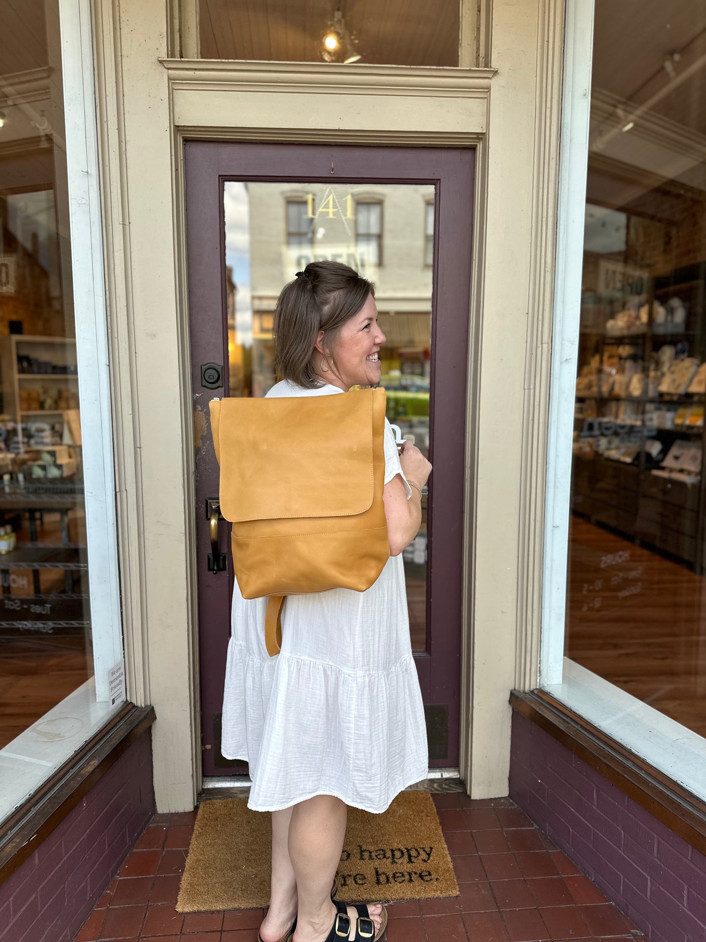 GR Large Backpack in Caramel