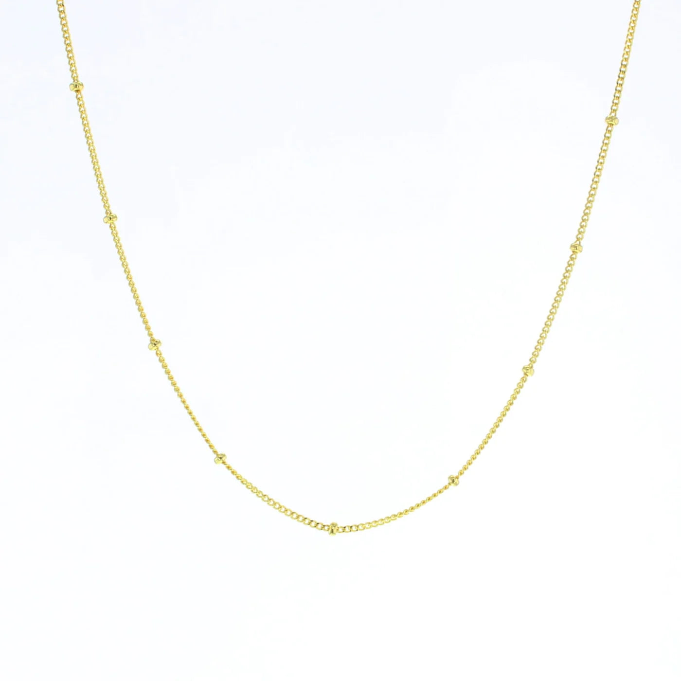 16" Gold Beaded Curb Chain