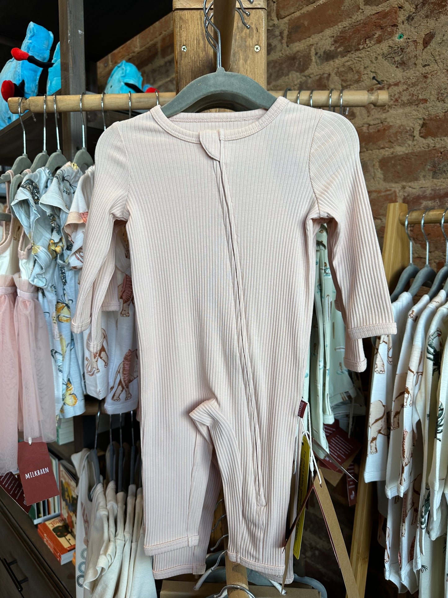 Tri-Blend Stretch LS Zipper Pajama in Rose
