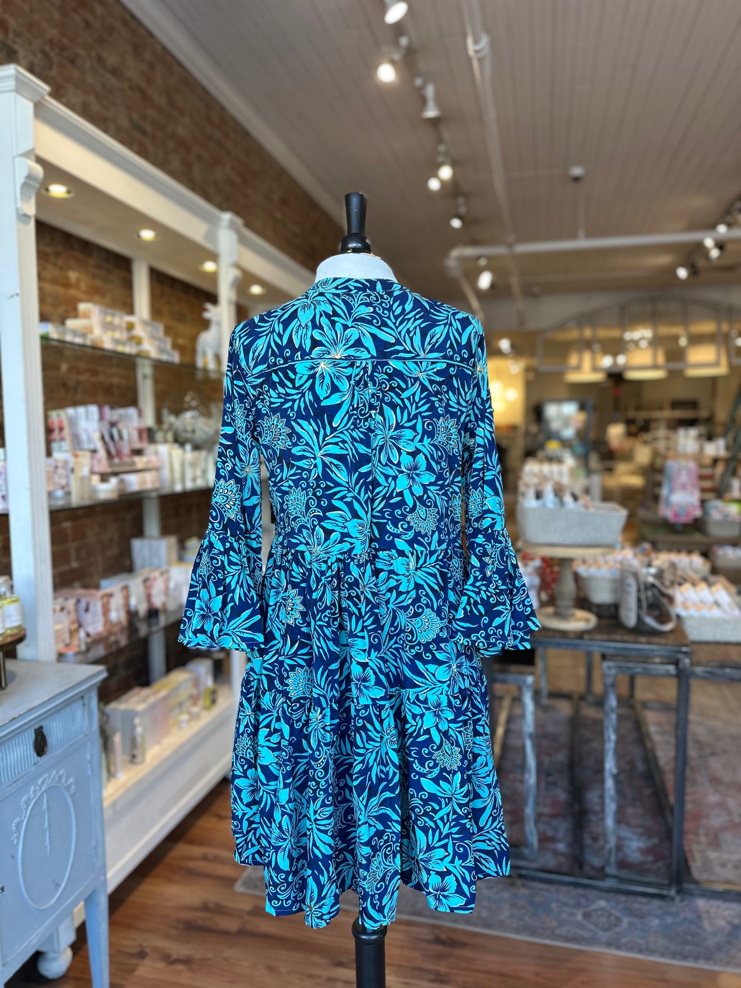 Short Tiered Dress in Blue