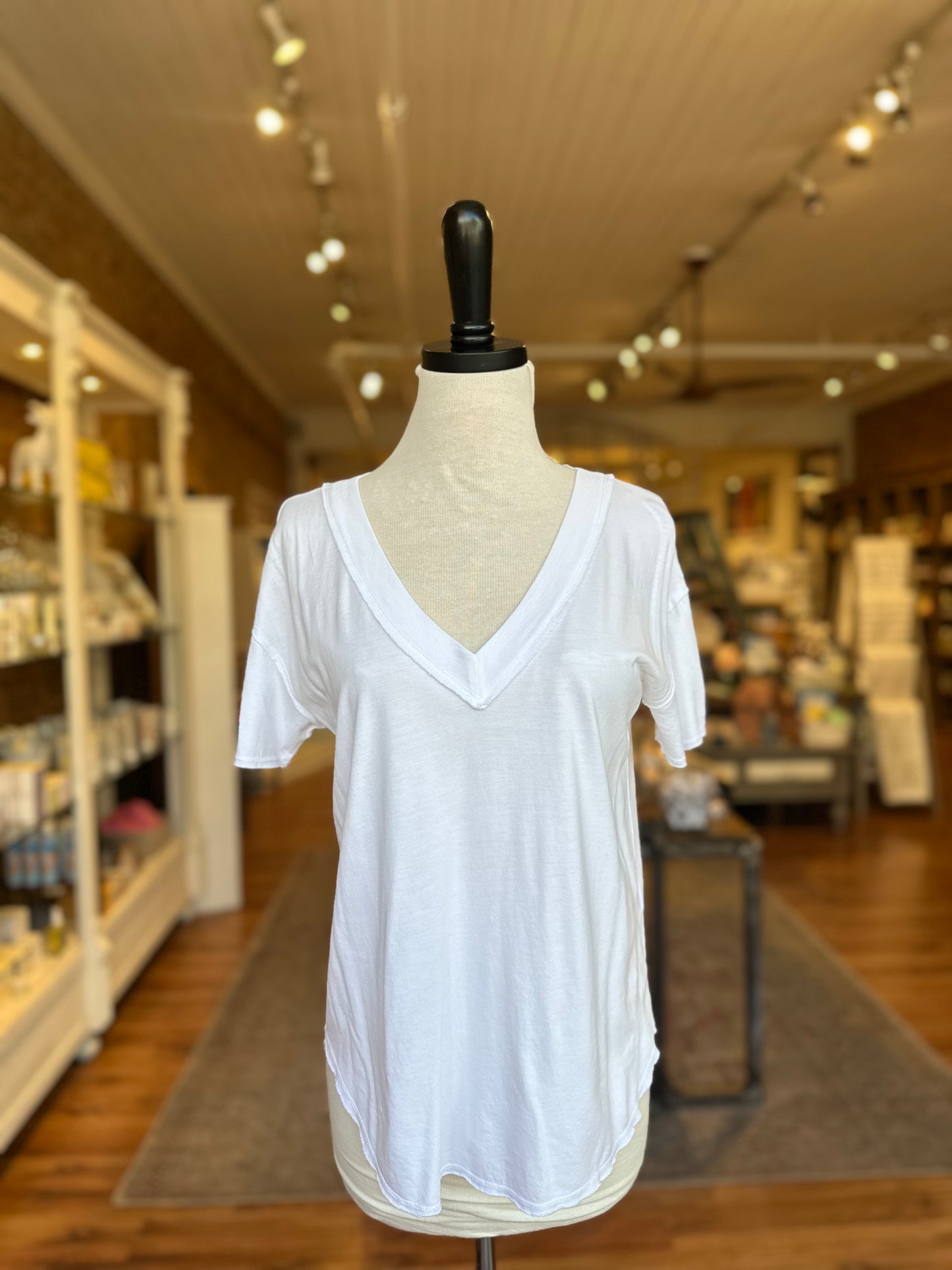 Baltimore V Neck Tee in White