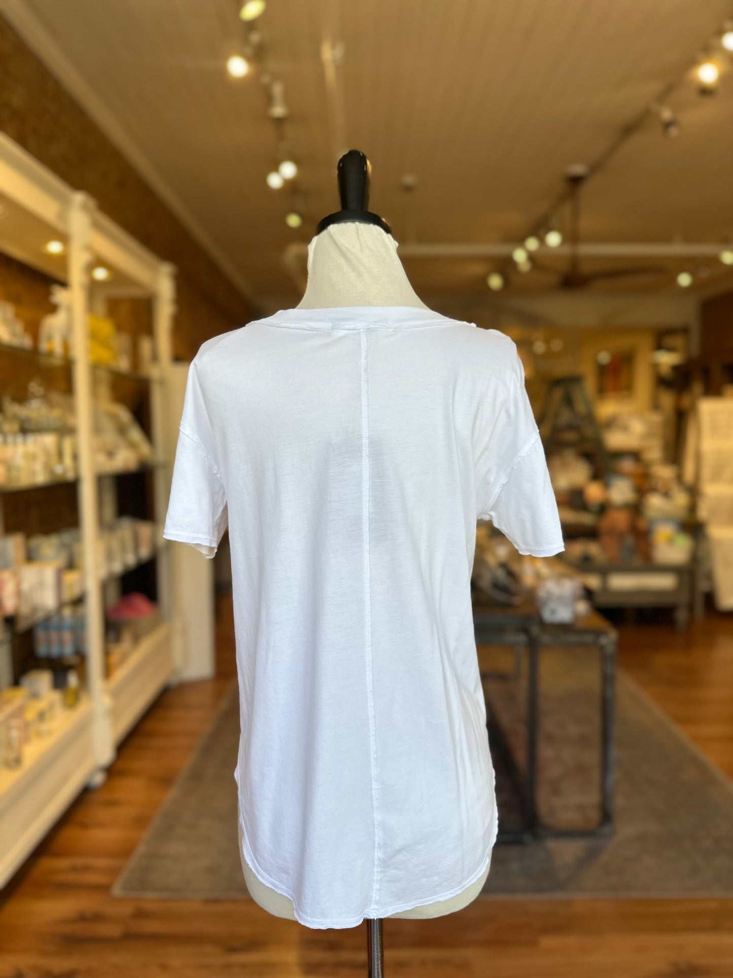 Baltimore V Neck Tee in White