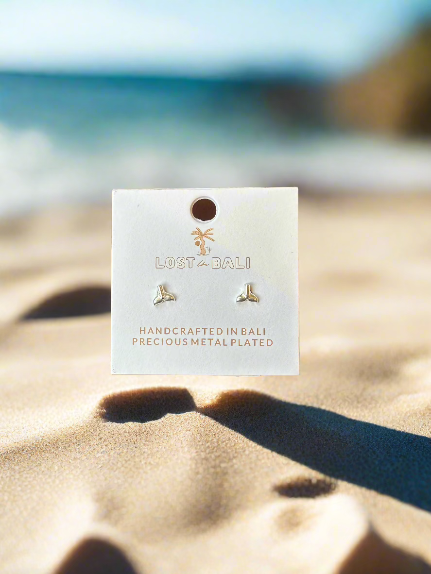 Whale Tails Silver Earrings