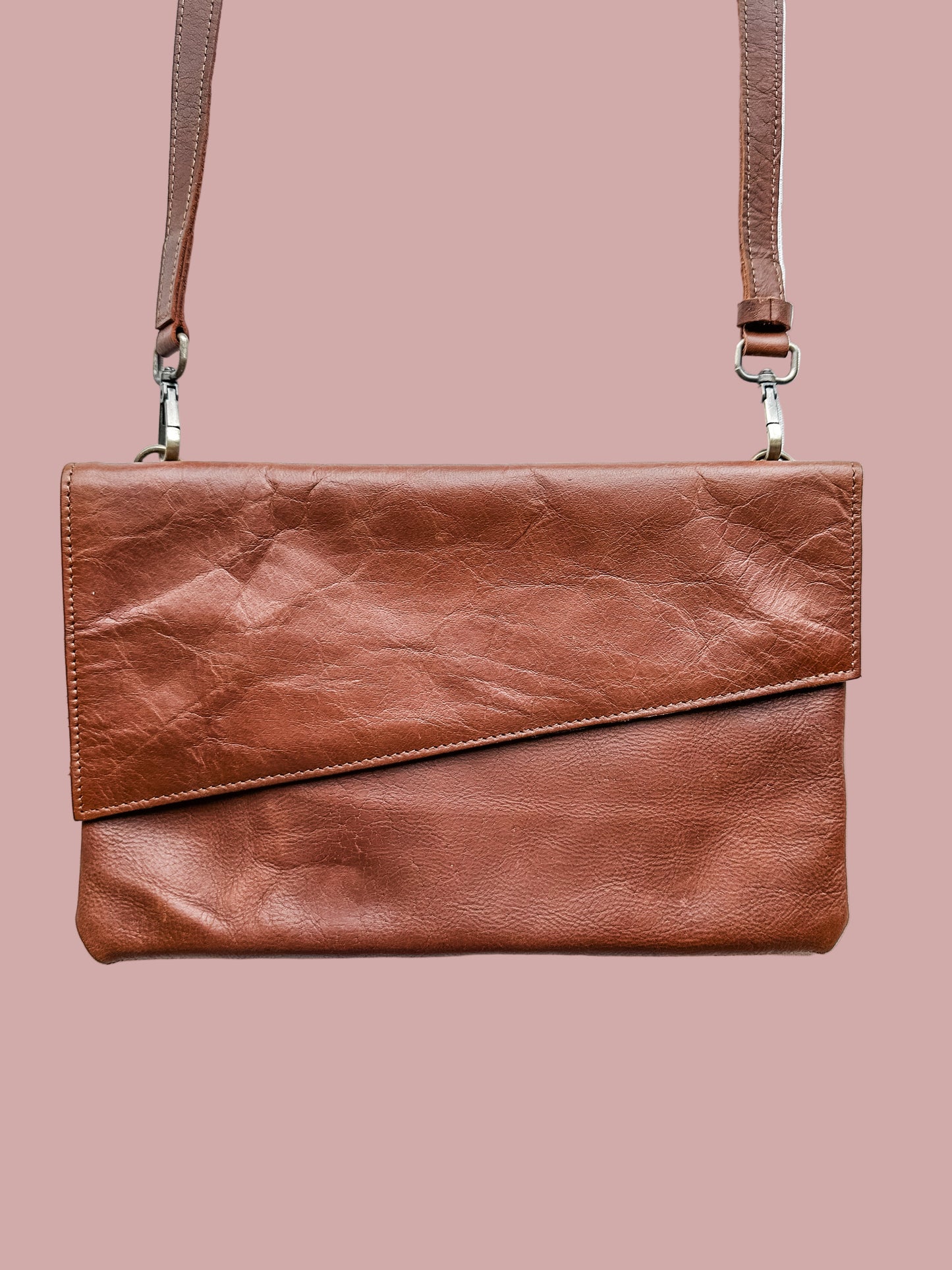 GR Convertible Crossbody & Clutch in Chestnut