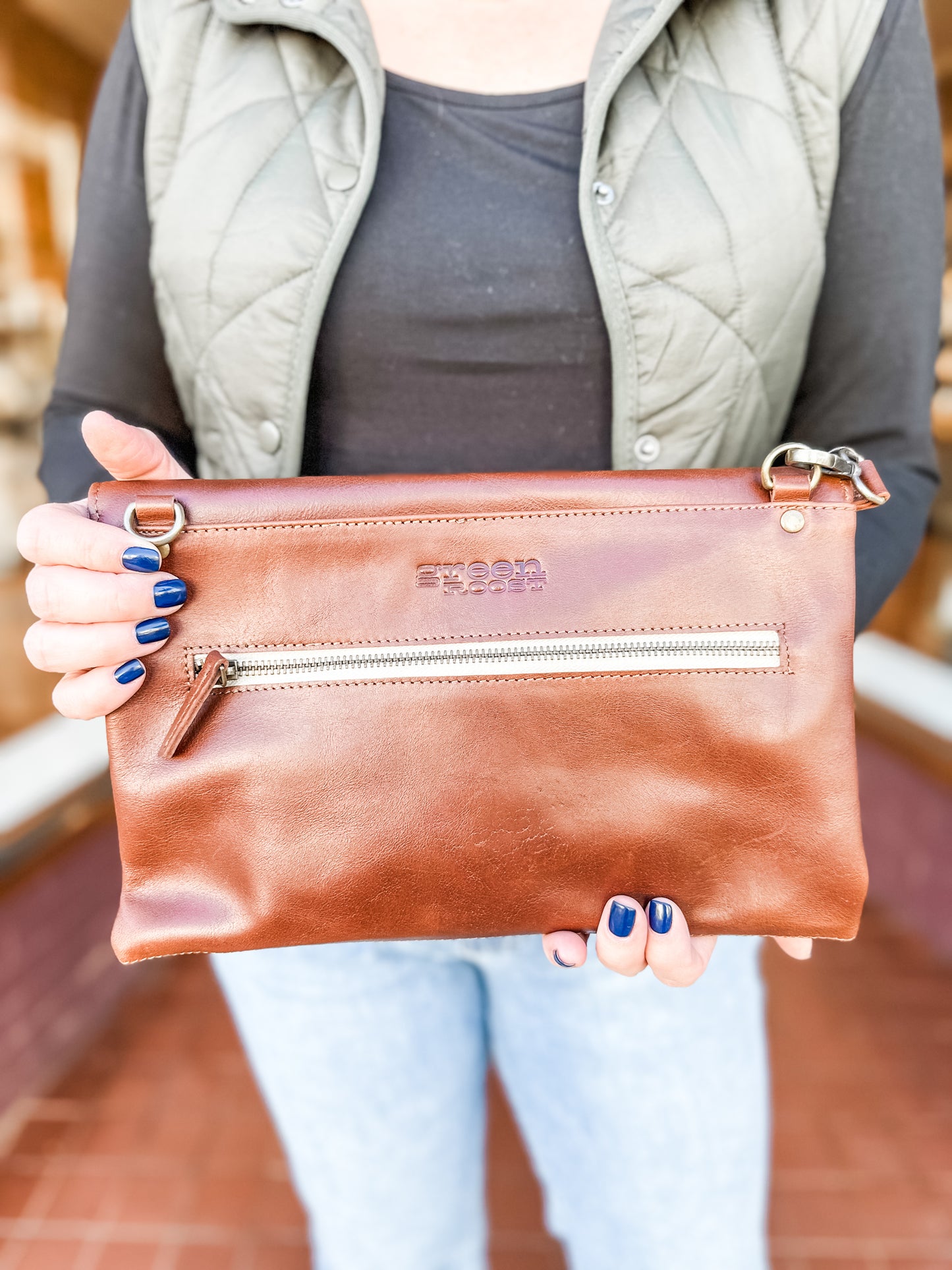 GR Convertible Crossbody & Clutch in Chestnut
