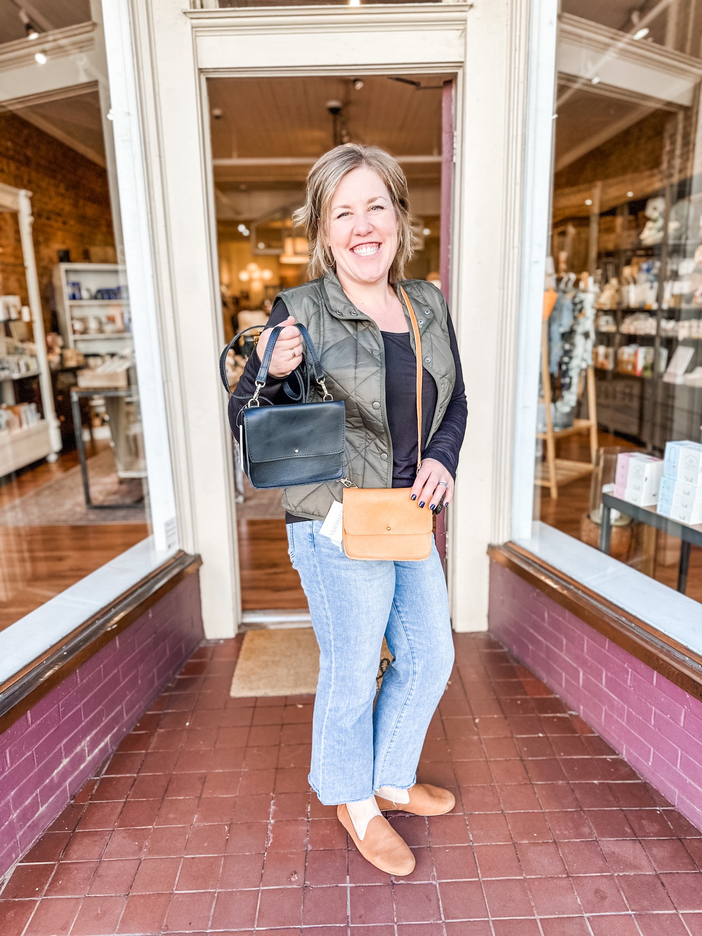 GR Small Fold Over Crossbody in Caramel