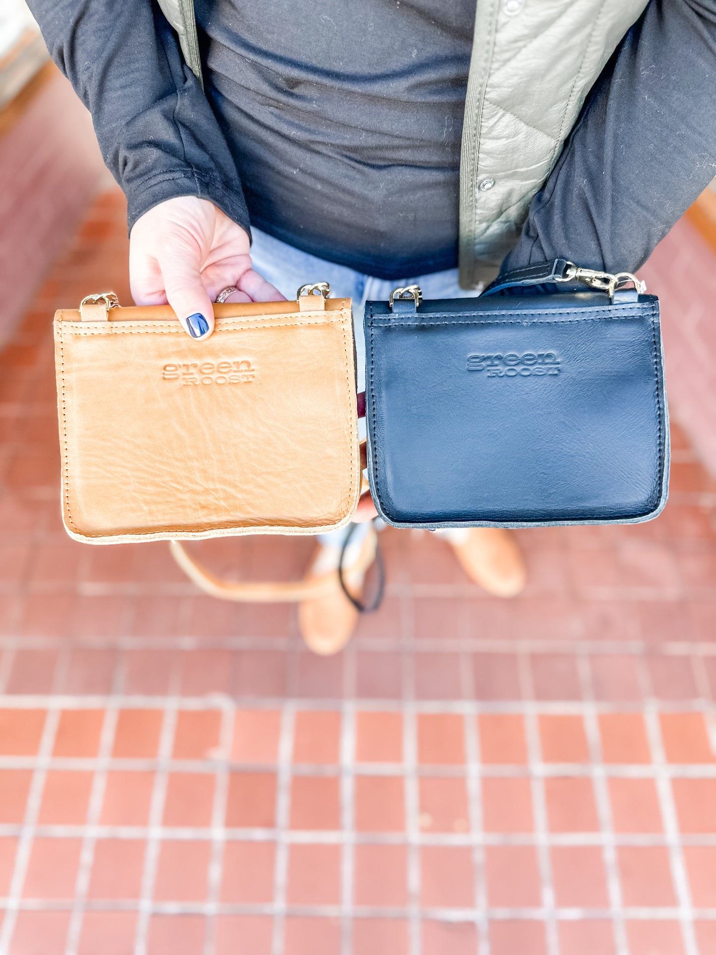 GR Small Fold Over Crossbody in Caramel