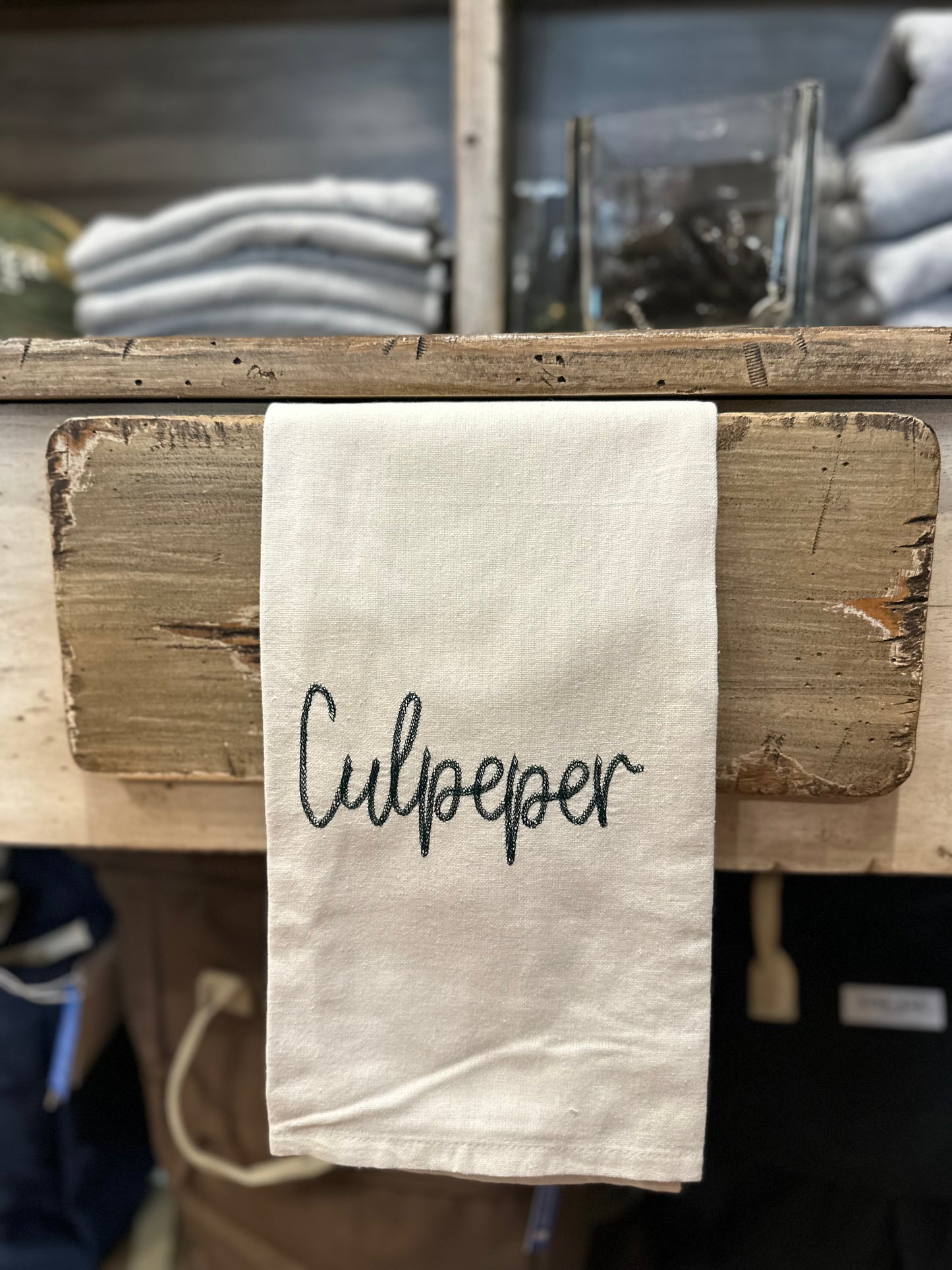 Linen Hunter Embroidered Culpeper Towel
