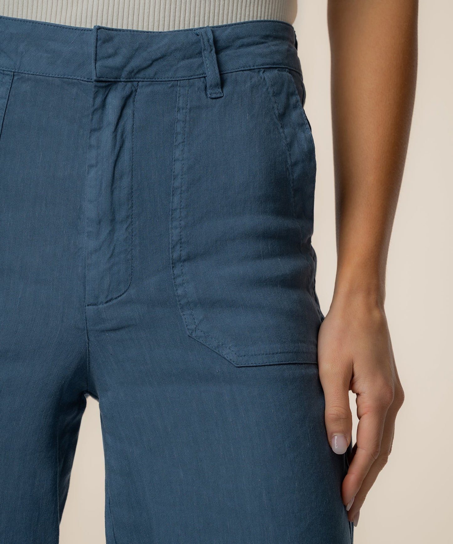 Topaz Linen Pants in Coastal Blue