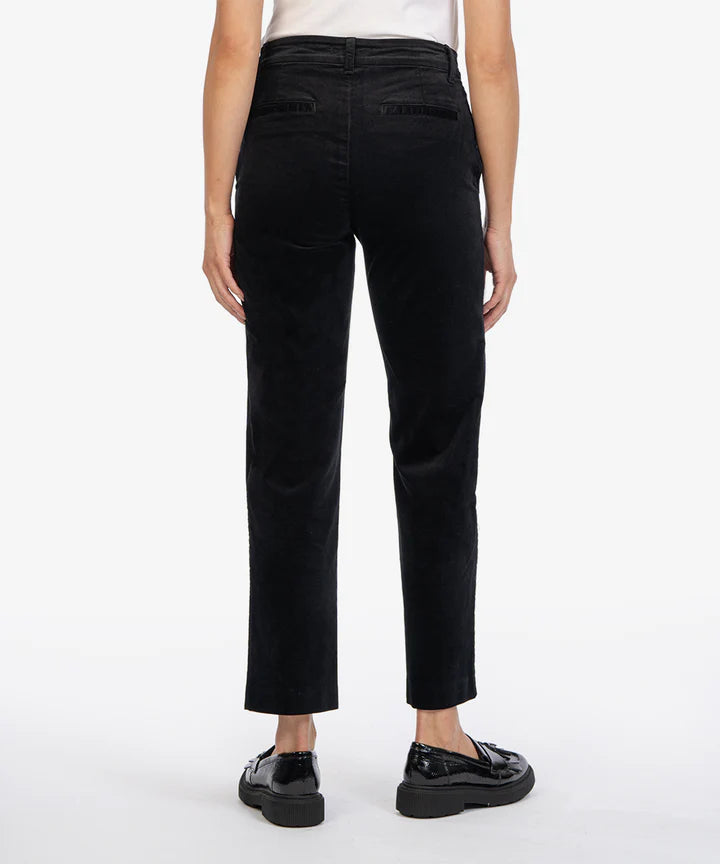 Elizabeth Velveteen Trouser with Slash Pockets (Black)