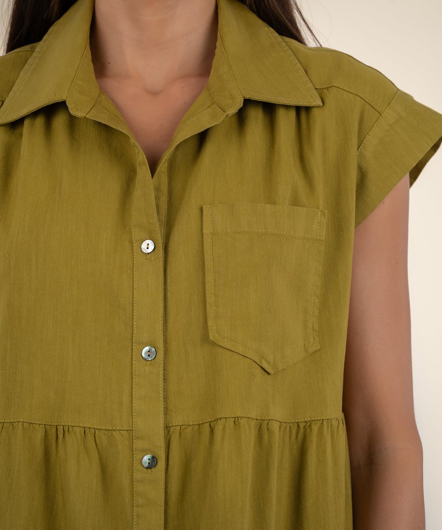 Estrella Drop Shoulder Dress (Green)