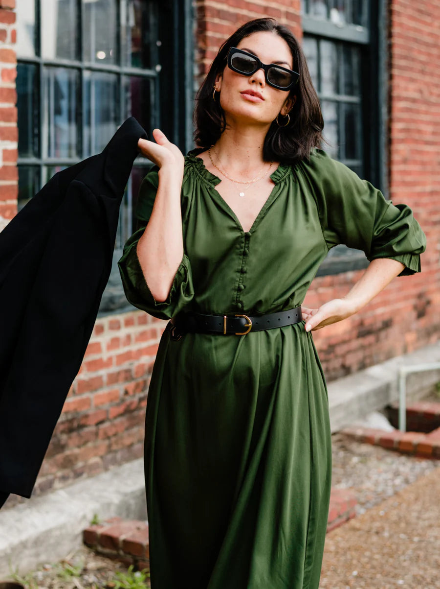 Linda Maxi Dress in Alpine Green