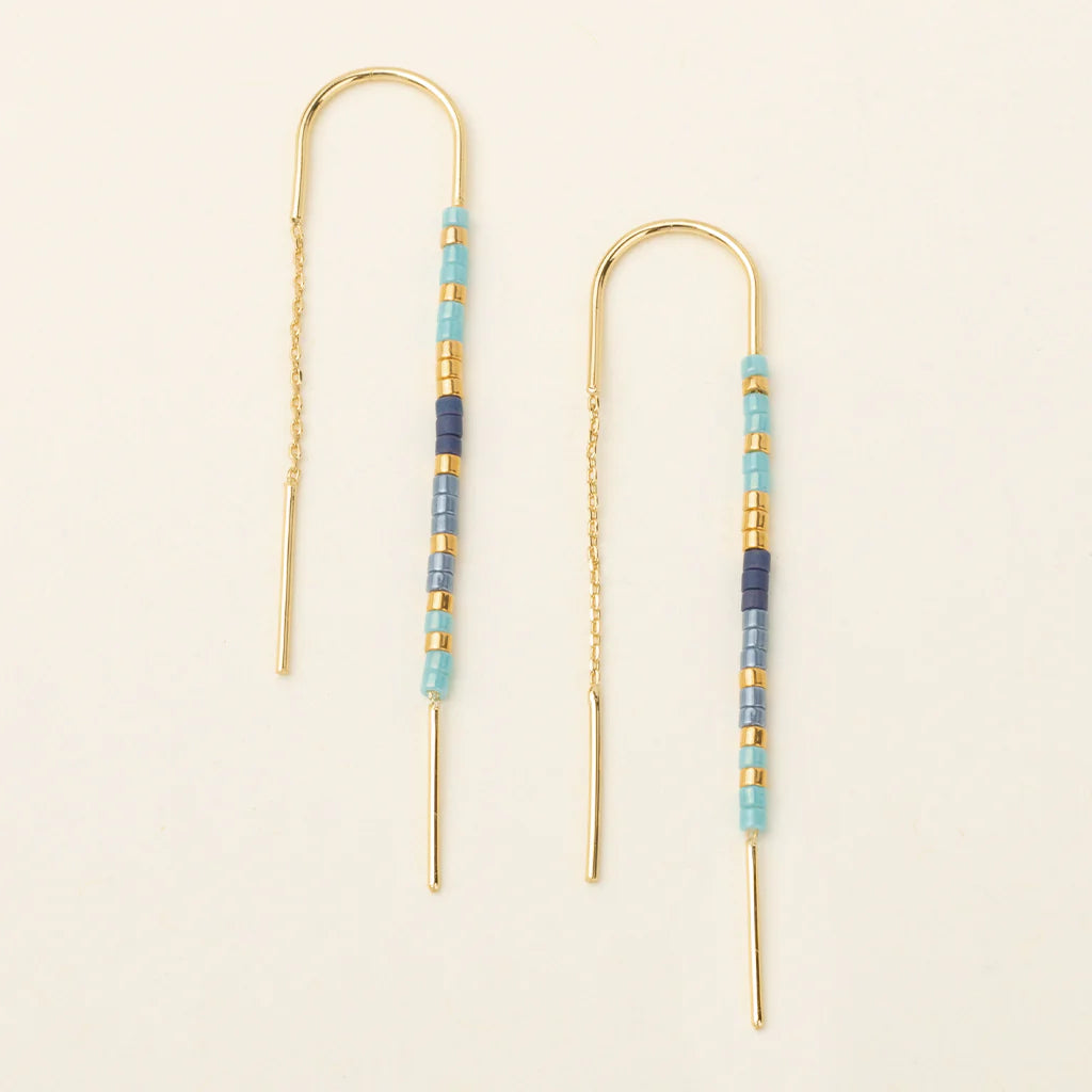 Chromacolor Miyuki Thread Earring - Cobalt Multi/Gold