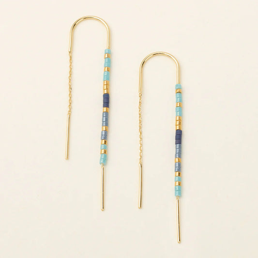 Chromacolor Miyuki Thread Earring - Cobalt Multi/Gold