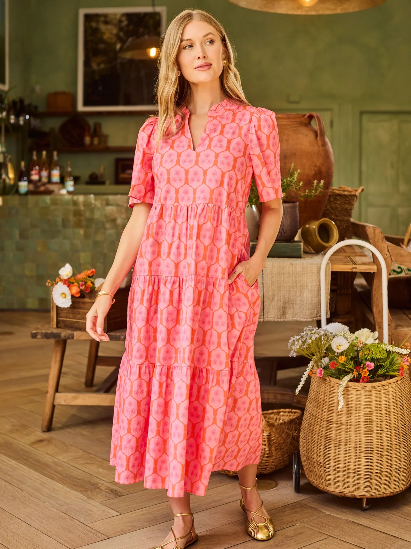 Ivy Dress in Rosette Charm Pink