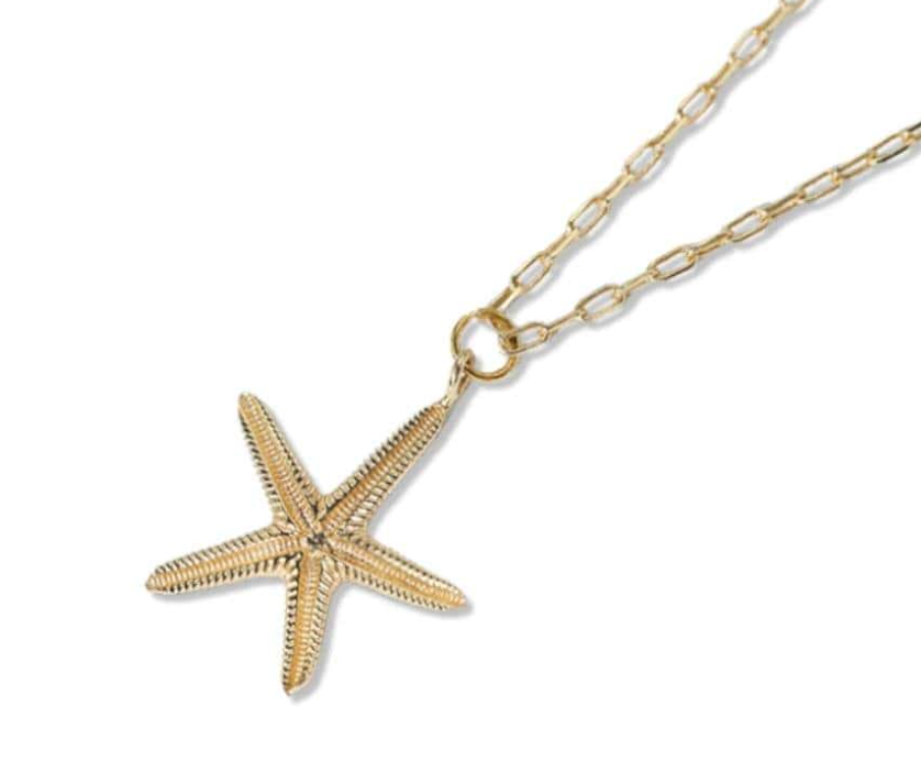 Sienna Starfish Pendant Necklace Brass