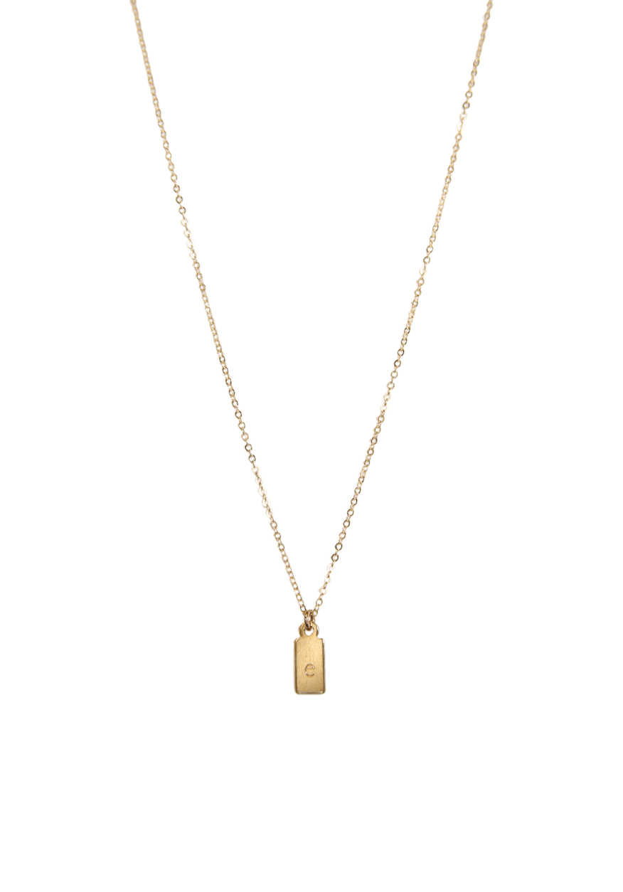 Mini Dog Tag Initial Necklace