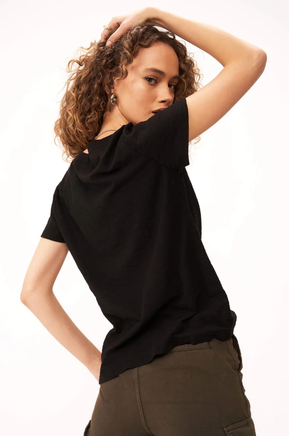 Plata Notched Tee in Black