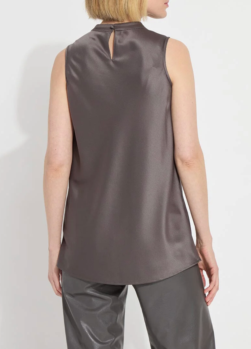 Justine Draped Mock Neck Gray Ash