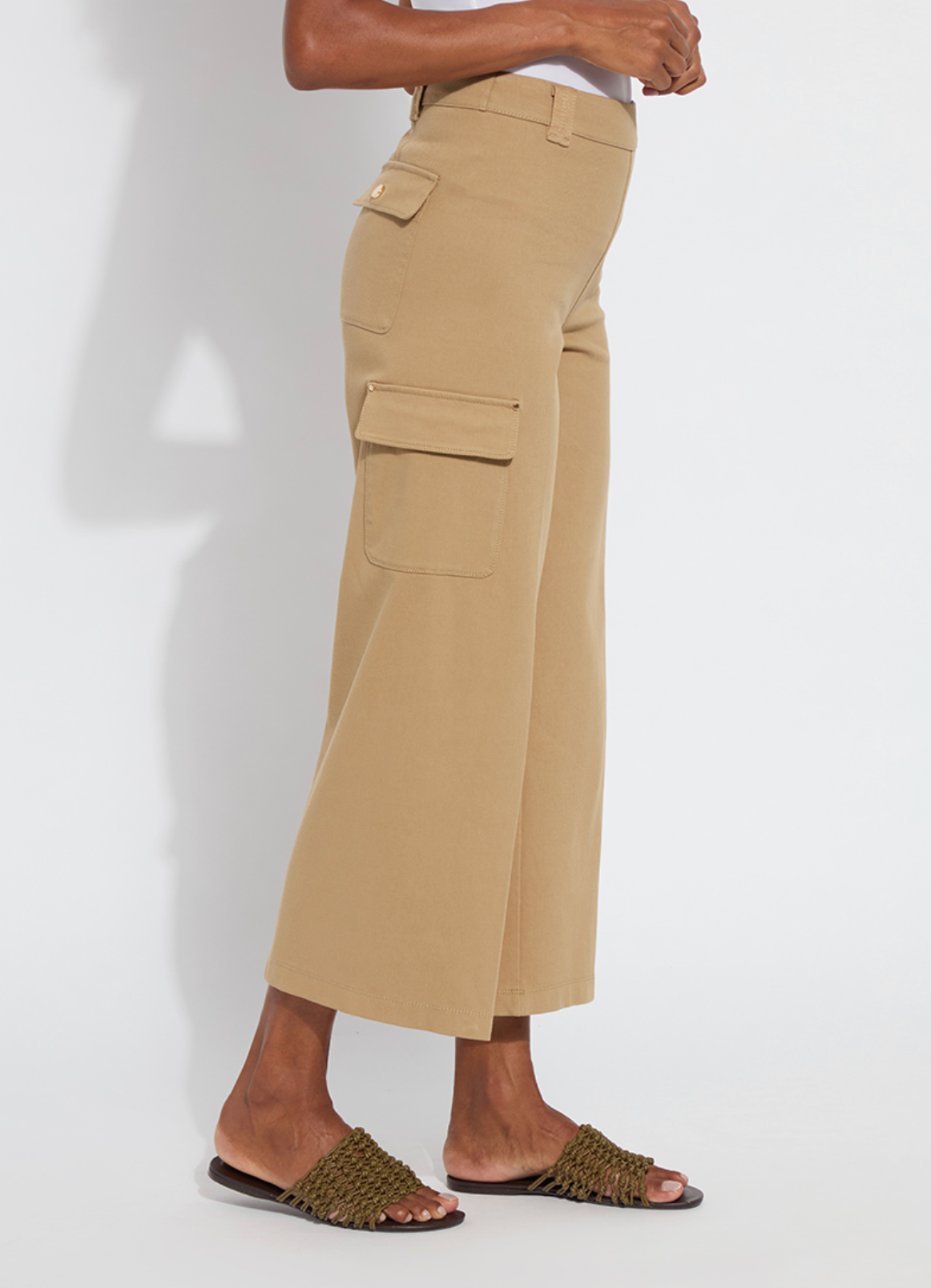 Erin West Utility Wide Leg Crop in Olive Tint