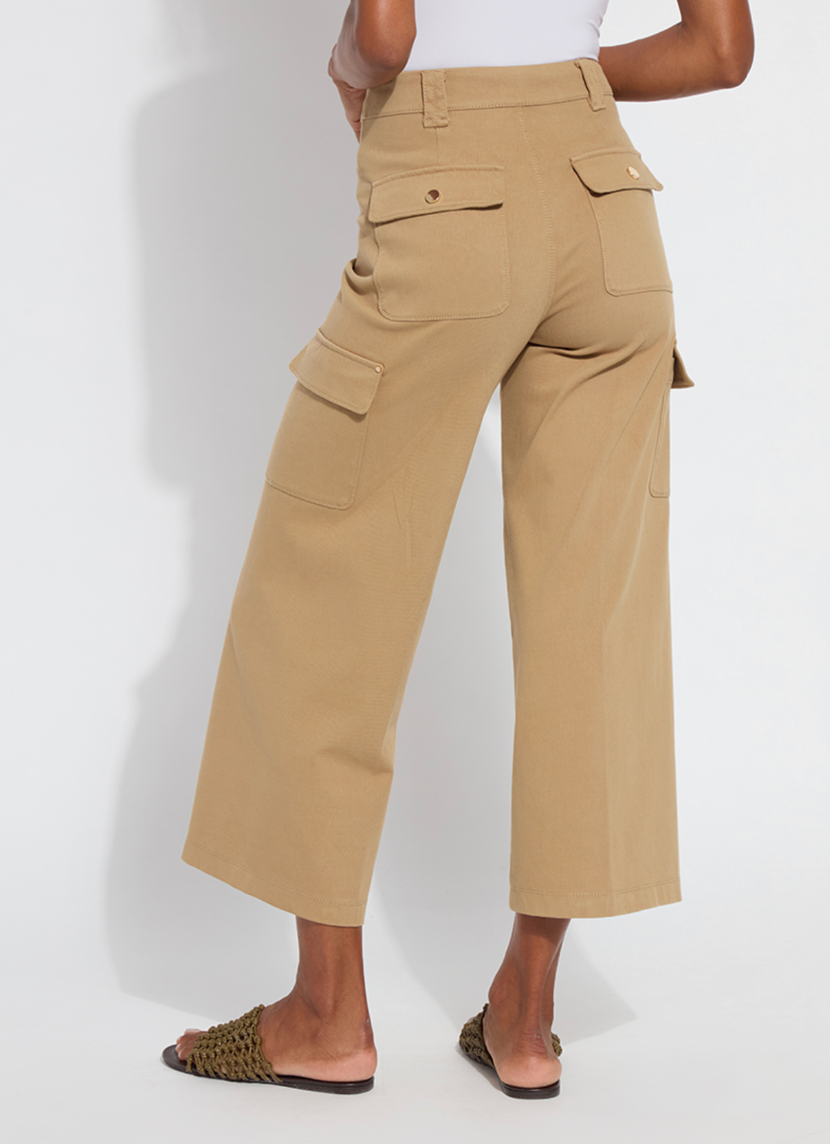 Erin West Utility Wide Leg Crop in Olive Tint