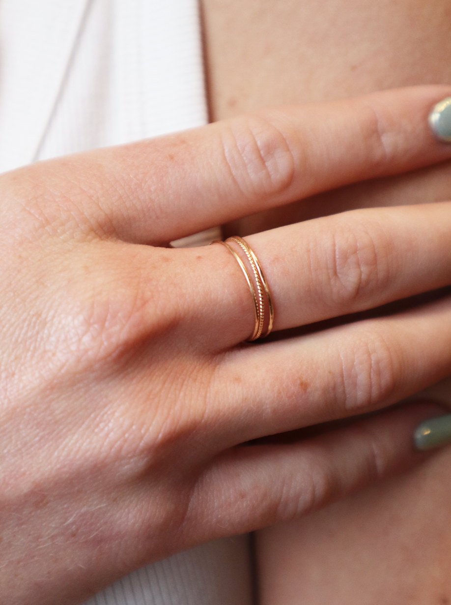 Ultra Thin Twisted Stacking Ring