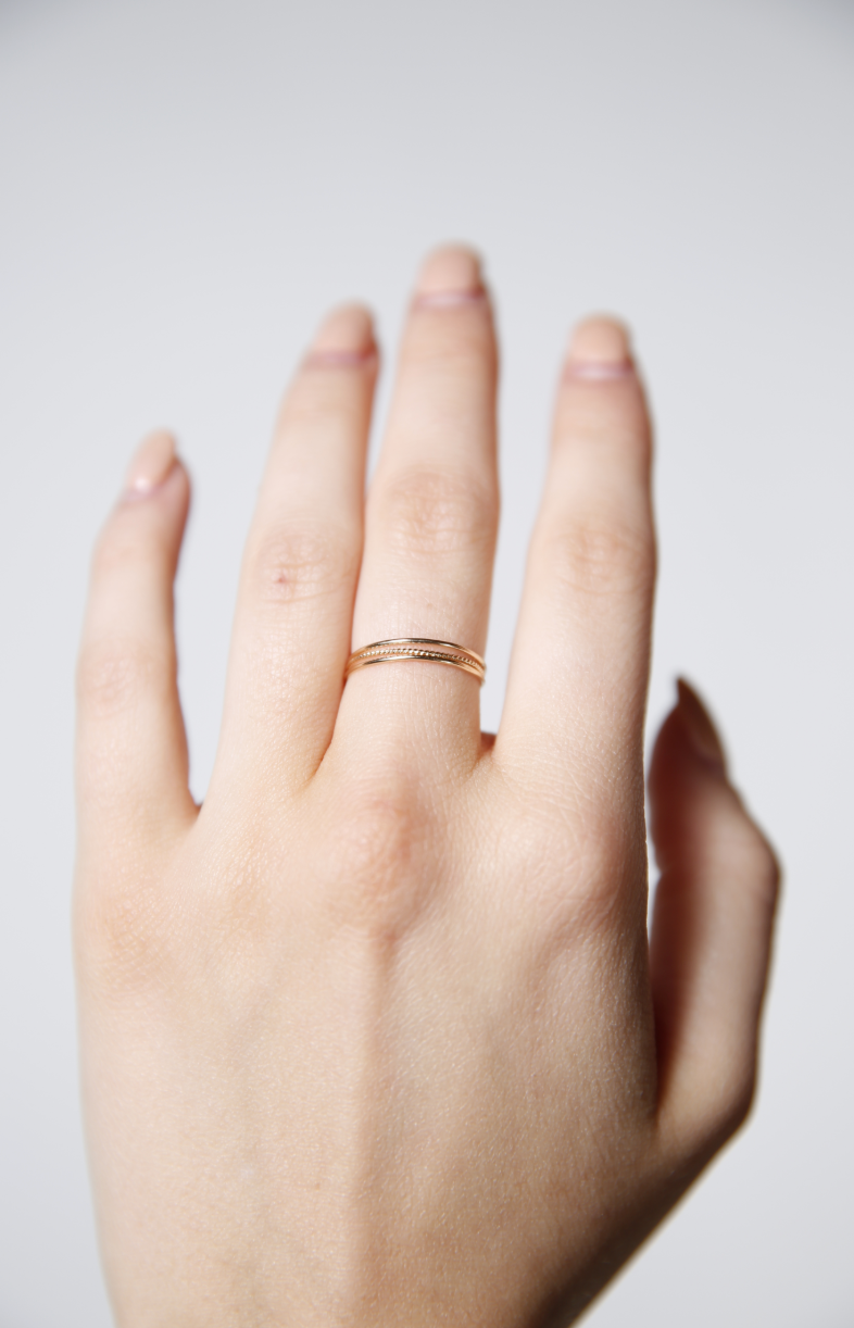 Ultra Thin Twisted Stacking Ring