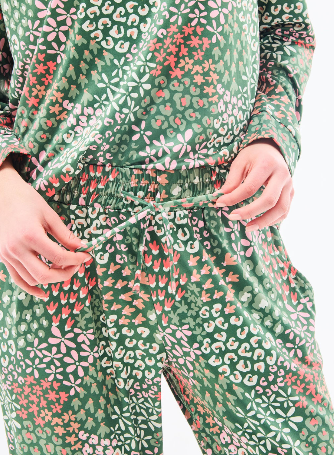 Annie Long PJ Set in Open Meadows Green