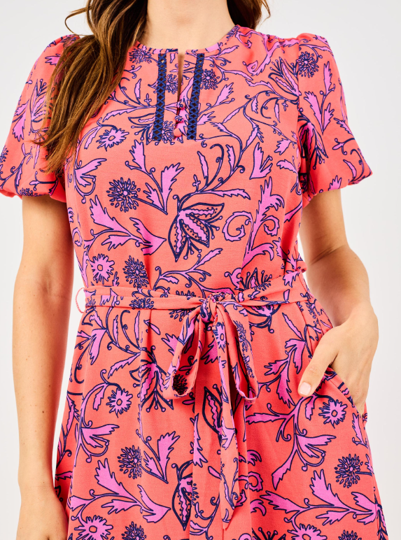 Camila Dress in Toile Tulips