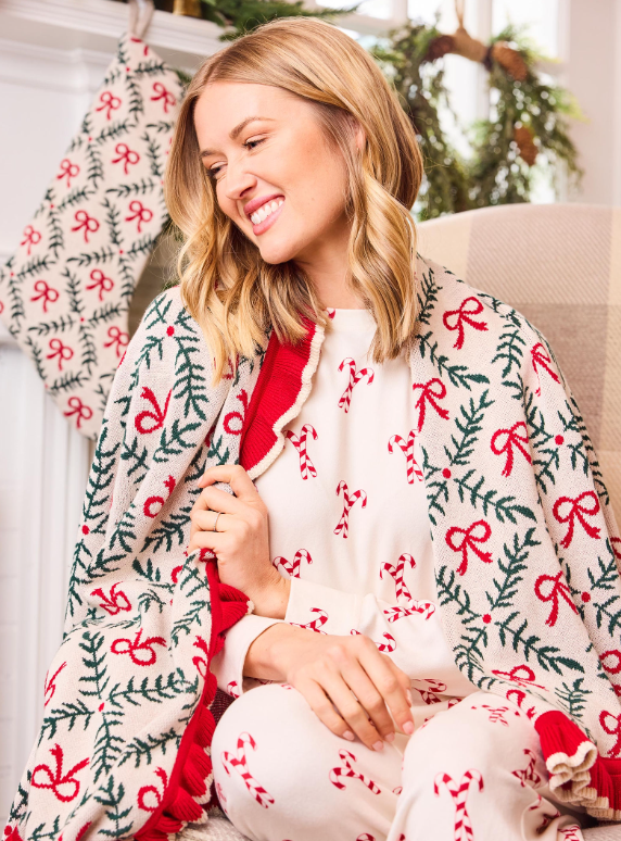Holiday Trellis Throw Blanket